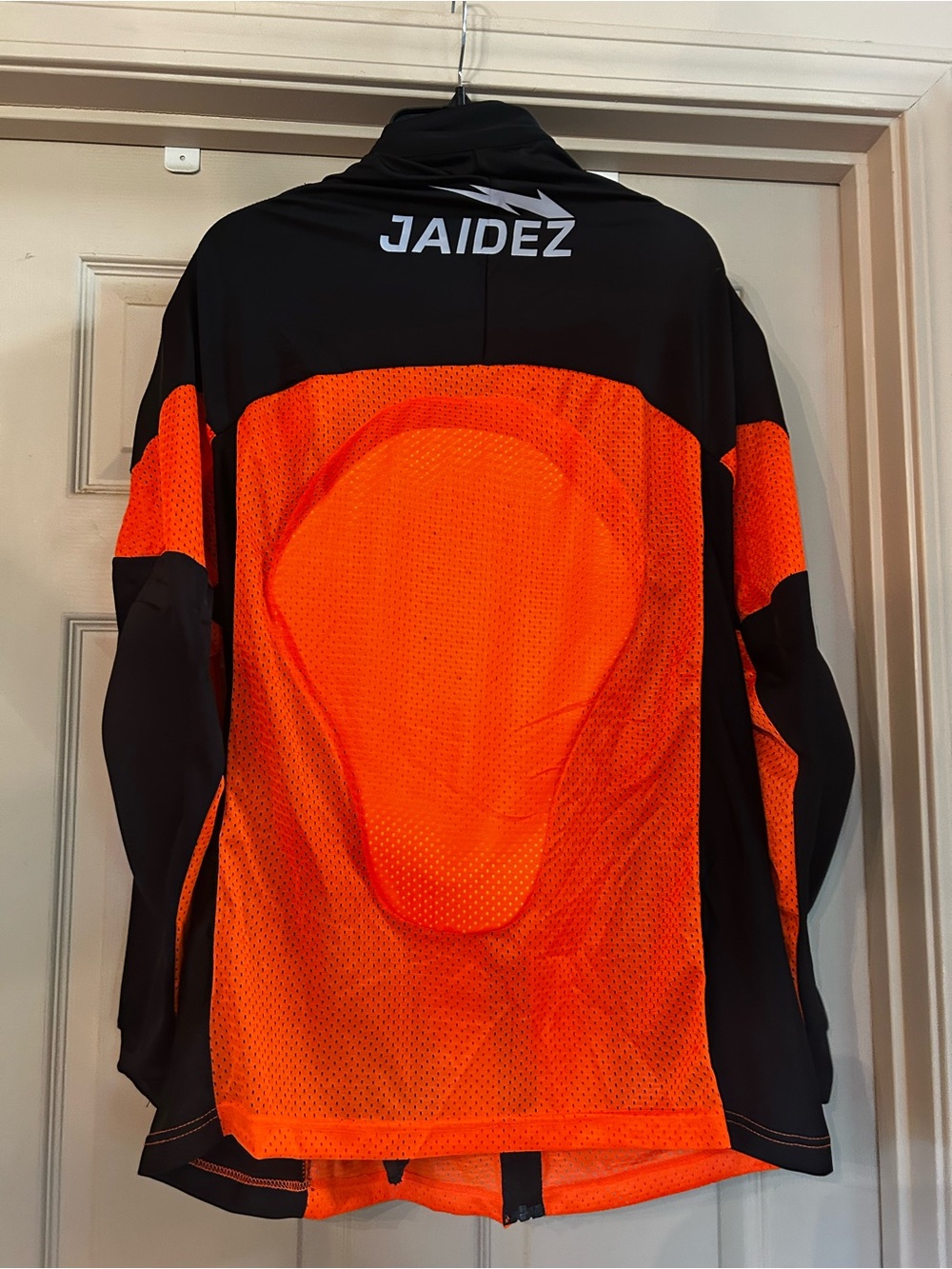 NWT Jaidez Armored Padded Motorcycle Men's XL Mesh Orange/Black Zip Shirt Jacket